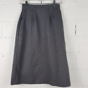Alicia Womens Skirt Vintage Gray‎ Modest High Waisted Pockets Pleated Size 6